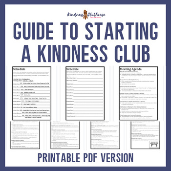 Preview of Guide to Starting an Elementary School Kindness Club & Service-Learning Projects