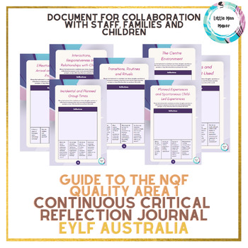 Preview of Early Childhood NQF Quality Area 1 Critical Reflection Journal EYLF Australia