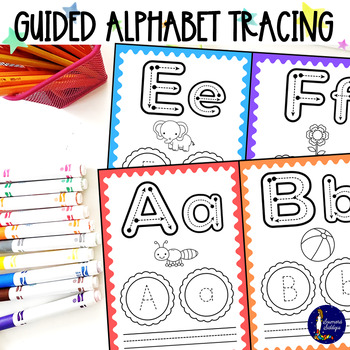 Preview of Guided Alphabet Tracing Cards Printable and Digital BOOM Cards