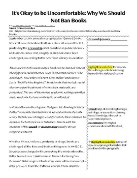 Preview of Guided Annotation Worksheet