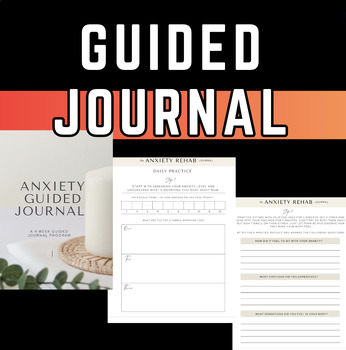 Guided Anxiety Journal by Teacher Hearts Coffee | TPT