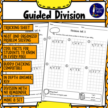 Preview of Guided Division Worksheets with NO REMAINDER