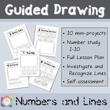 Preview of Directed Drawing | Guided Drawing Numbers & Lines | Adaptable Distance Learning