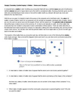 Guided Inquiry 1: Matter - States and Changes by Simply Chemistry