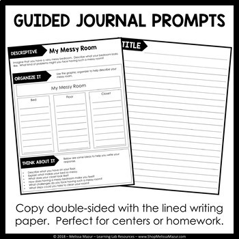 Guided Journal Prompts - Writing Journal by Melissa Mazur | TpT