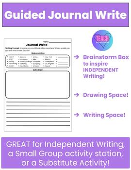 Preview of Guided Journal Write: Independent Writing with Scaffolding/Substitute Activity
