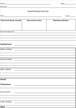 Preview of Guided Lesson Plan Template