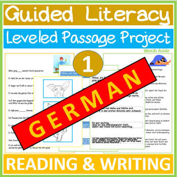 Preview of Leveled Reading Writing Passage SpEd German Text 
