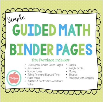 Preview of Guided Math Binder for Small Group Instruction
