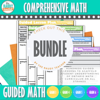 Preview of Ontario Guided Math BUNDLE - 8 UNITS - ALL STRANDS - Grades 3, 4, 5, 6
