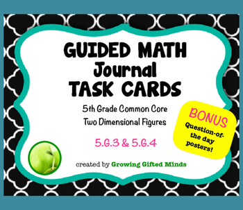 Preview of 5th Grade Guided Math Geometry Journal Task Cards