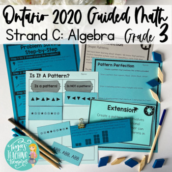 Preview of Ontario Grade 3 Math 2020 Curriculum: Algebra: Patterning, Variables & Coding