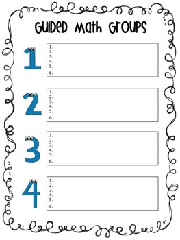 Preview of Guided Math Group Organizer