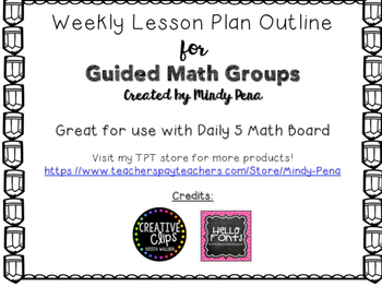Preview of Guided Math Groups Lesson Plan Outline