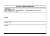 Guided Math Lesson Plan Form