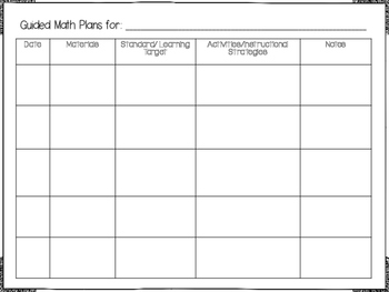 Guided Math Lesson Plan Template By A Smiling Teacher Tpt