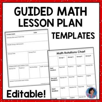 Preview of Guided Math Lesson Plan Templates and Rotation Schedules {Fully Editable!}