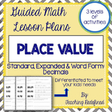 Guided Math Lesson Plans for Place Value: Decimal Number Forms