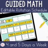Guided Math | Math Groups Rotations | Lemon Decor | 4 Grou