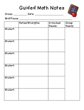 Preview of Guided Math Notes