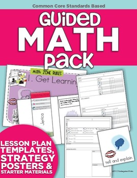 Preview of Guided Math Pack (Lesson Plan Templates, Strategy Posters & More)