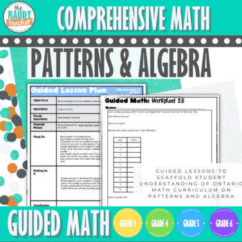 Preview of Ontario Guided Math Unit - PATTERNING -Patterns & Algebra - Grades 3,4, 5, 6