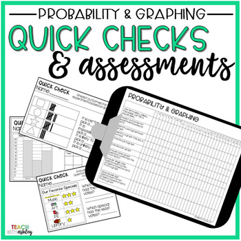 Preview of Guided Math Quick Checks & Assessments Probability & Graphing