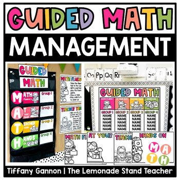 Preview of Guided Math Rotations Board and Slides | Math Small Group and Centers Management