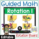 Math Center Rotation Slides with Timers Editable Digital