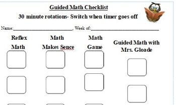 Preview of Guided Math Student form