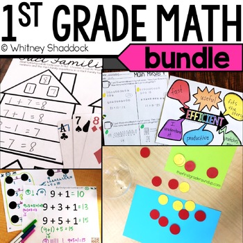Preview of 1st Grade Math Curriculum with Guided Math Lesson Plans and All Materials BUNDLE