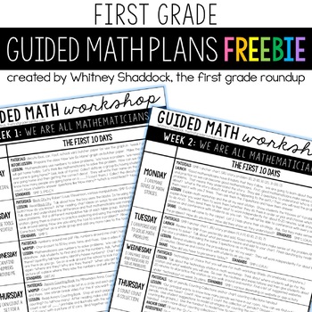 Preview of Guided Math Workshop Lesson Plans FREEBIE for First Grade