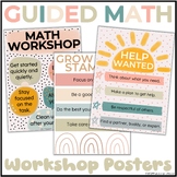 Guided Math Workshop Posters Boho Theme