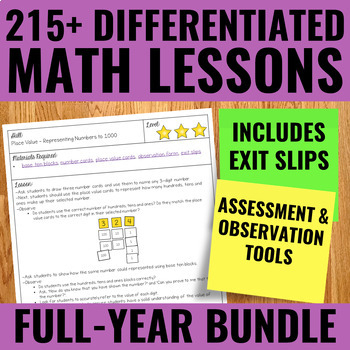 Preview of Guided Math Year-Long Lesson Plans Small Group Math Lessons Ontario CCSS BUNDLE