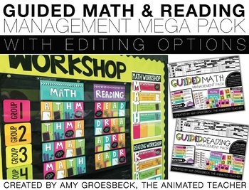 Preview of Guided Math and Reading Rotation Management Mega Pack BUNDLE with Timers