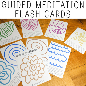 Preview of Guided Meditation Cards, Calm Down Corner Flash Cards