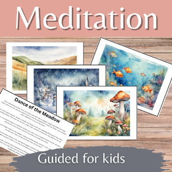 Preview of Guided Meditation Cards for Children Social Emotional Calm Down Tool