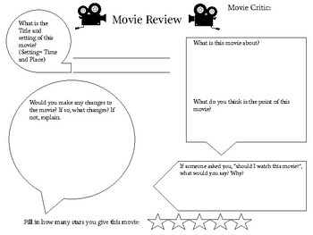 Preview of Guided Movie Review Worksheet
