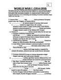 Guided Note Outline (Editable) for WWI Unit (Unit 6) for P