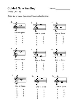Guided Note Reading - Treble Clef #3 by Eric Taylor | TpT
