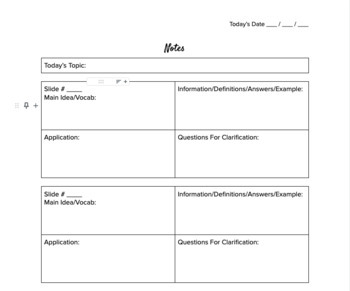 Preview of Guided Note Template