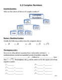 Guided Notes Complex Numbers Big Ideas Algebra 2 3-2