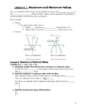 Guided Notes: Finding the Max or Min of a Quadratic (Using