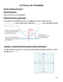 Guided Notes Focus of a Parabola 2-3