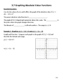 Guided Notes Graphing Absolute Value Functions