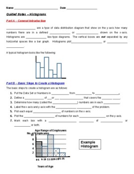 Preview of Guided Notes - Histograms (Student and Teacher Versions)
