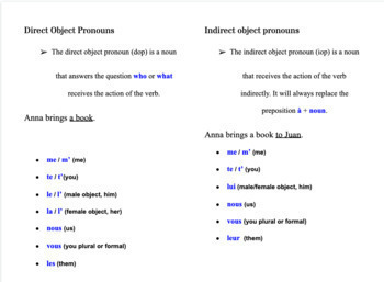 Preview of Guided Notes Indirect Object Pronouns  & Direct Object Pronouns (French)
