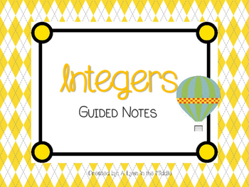 Preview of Integers- Guided Notes