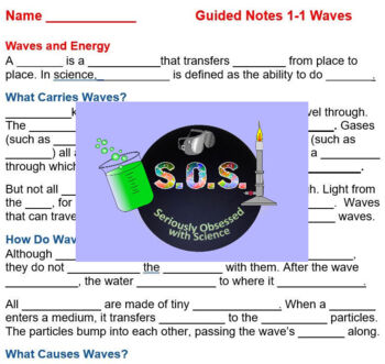 Preview of Guided Notes Prentice Hall Explorer Series - Sound and Light Ch 1 Waves Sect 1-3