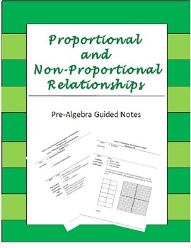 Preview of Proportional and Non-Proportional Relationships Guided Notes and Exam